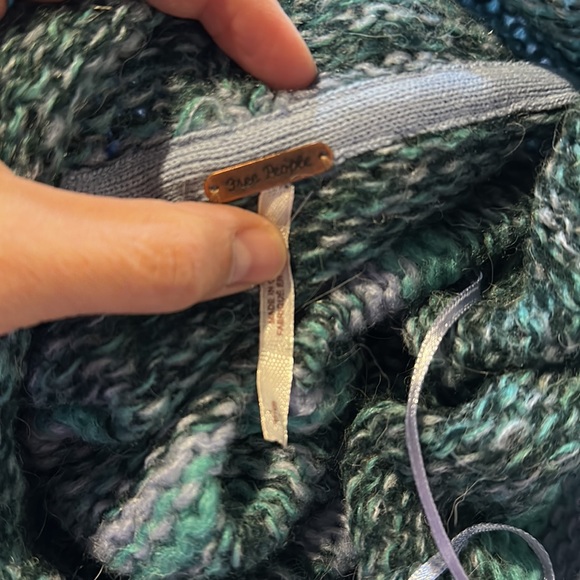 NWT Free People Alpaca Candy Stripe Tunic Sweater in Waterfalls Combo - Picture 7 of 8